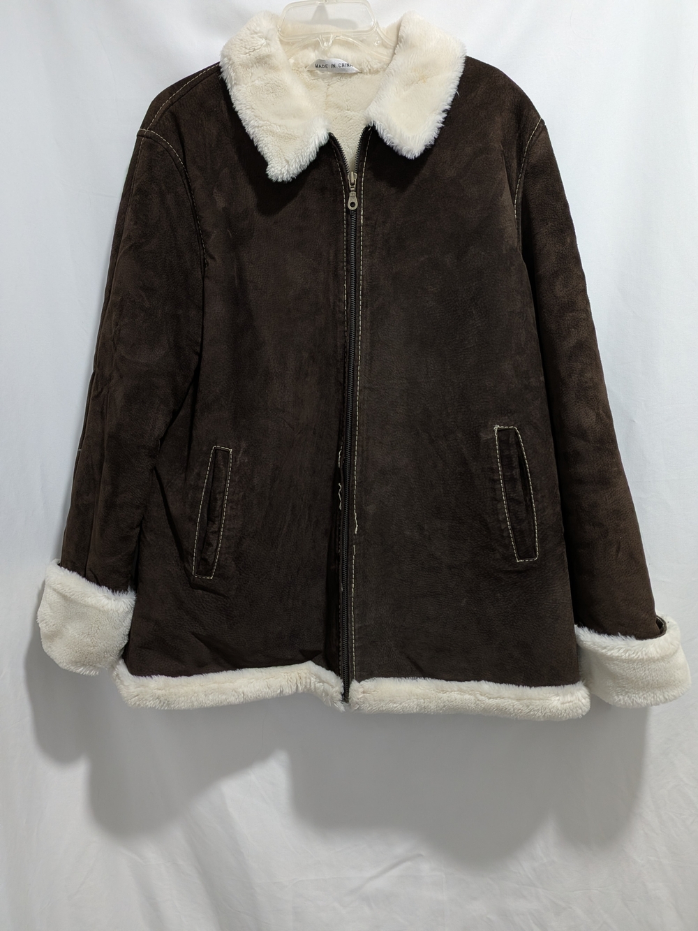 Marvin Richards Women’s Faux Shearling Chocolate Brown Suede Jacket